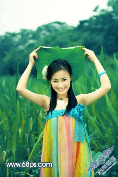 Photoshop照片处理：调出古典暗黄色外景美女照片【图】_