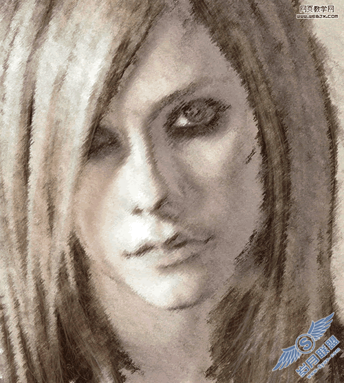 Photoshop快速制作美女铅笔素描特效