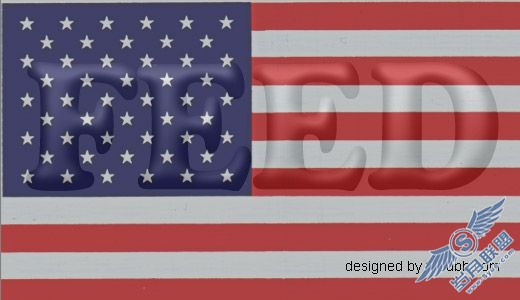 用Photoshop制作漂亮的国旗叠加文字