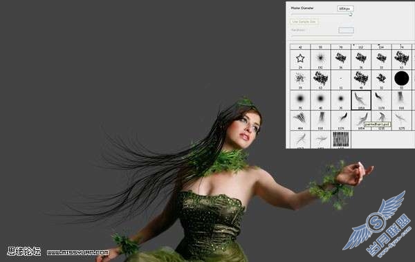 Photoshop合成教程：制作幽暗森林里的绿色魔女【图】_