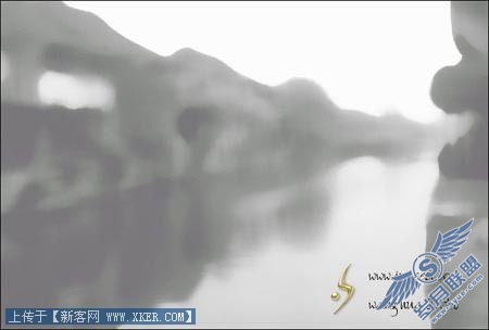 Photoshop把江南水乡变淡彩水墨画