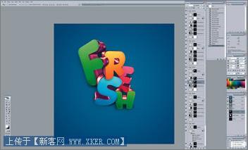 Photoshop制作动感3D字体效果