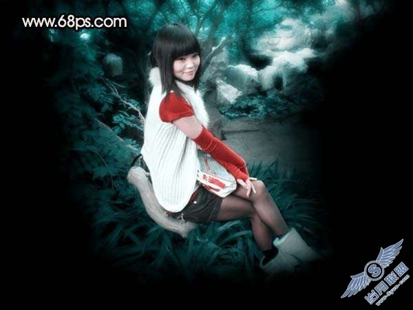 Photoshop照片处理：调出可爱暗红色的美女照片