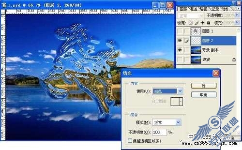 photoshop合成水面上飞奔的水马【图】_