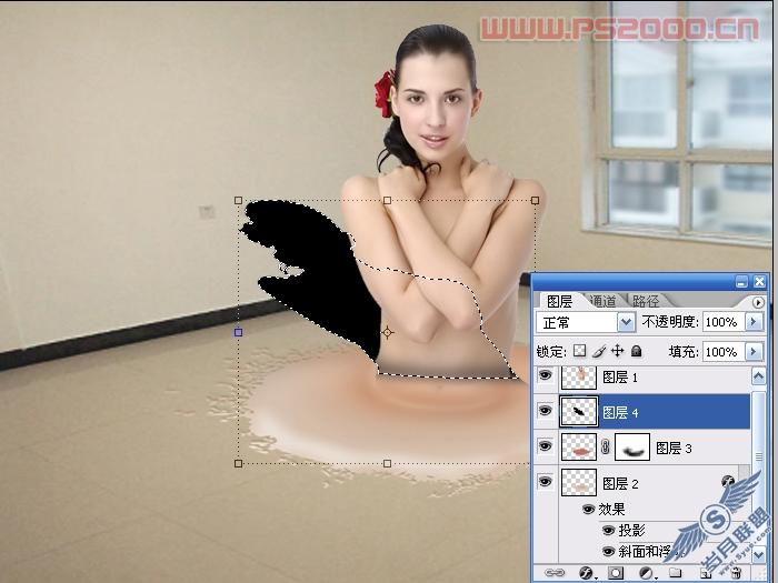 Photoshop教程:美女下半身融化特效