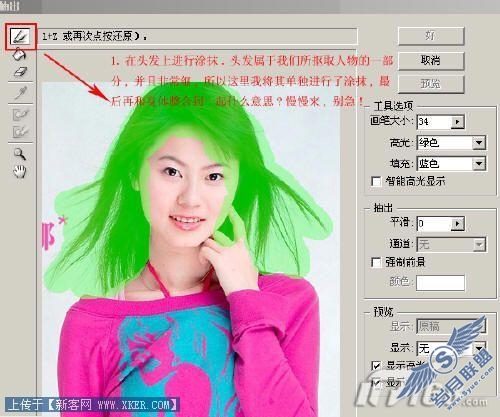 图3 Photoshop抽出滤镜设置