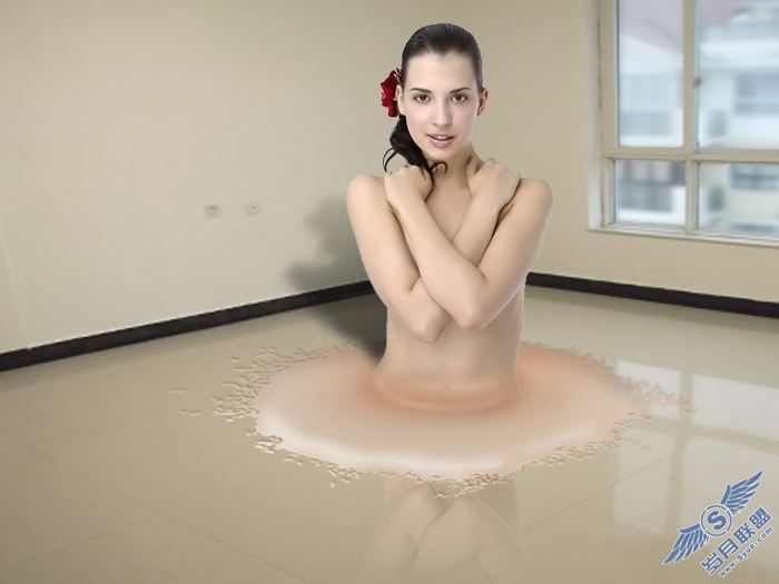Photoshop教程:美女下半身融化特效