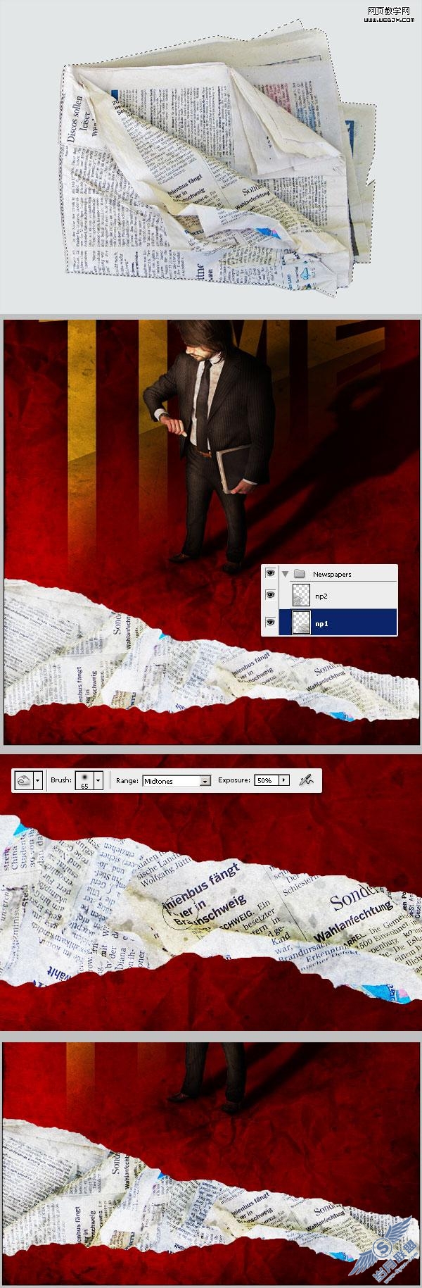 Photoshop合成教程：建构主义职场海报
