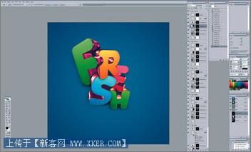 Photoshop制作动感3D字体效果