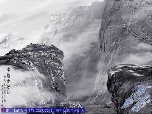 PS滤镜创作《雾锁金沙江》