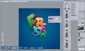 Photoshop制作动感3D字体效果