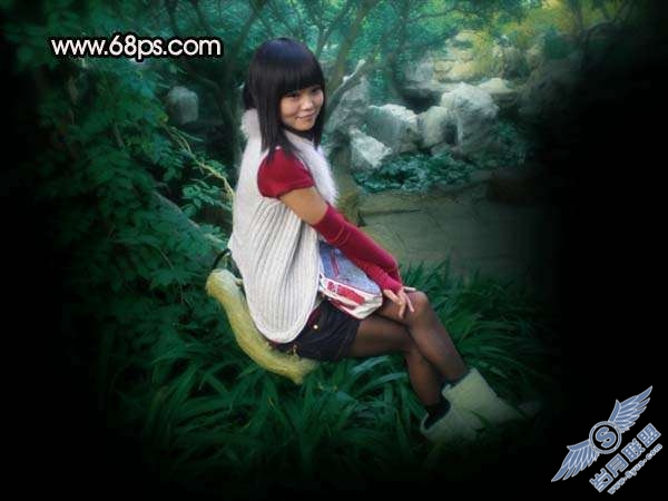 Photoshop照片处理：调出可爱暗红色的美女照片