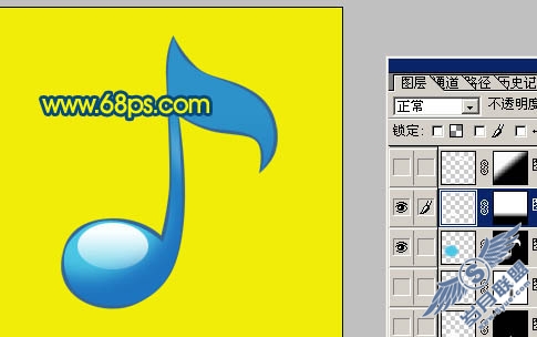 Photoshop制作一个漂亮的水晶音符图标