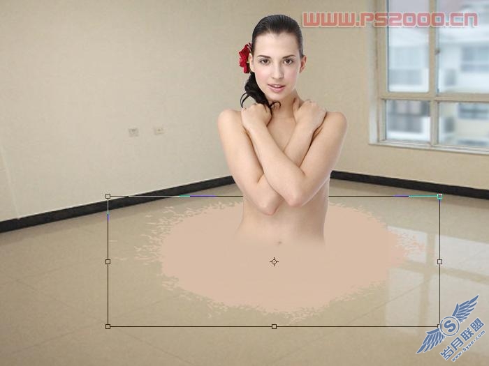 Photoshop教程:美女下半身融化特效