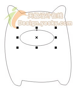 用CorelDraw绘可爱黑白猪图案（图六）
