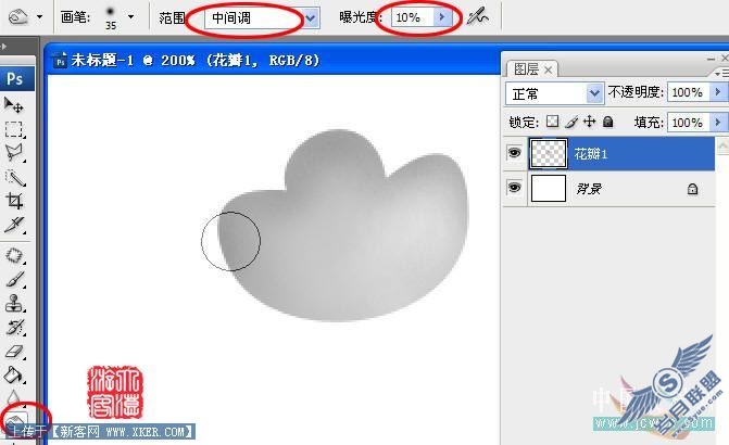 Photoshop鼠绘实例:手绘牡丹花的方法