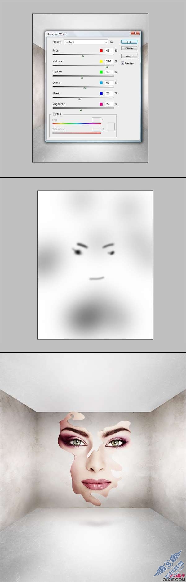 photoshop插画教程：制作抽象的脸（一）【图】_