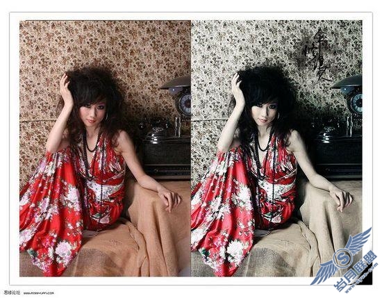 Photoshop调制冷艳非主流美女图片