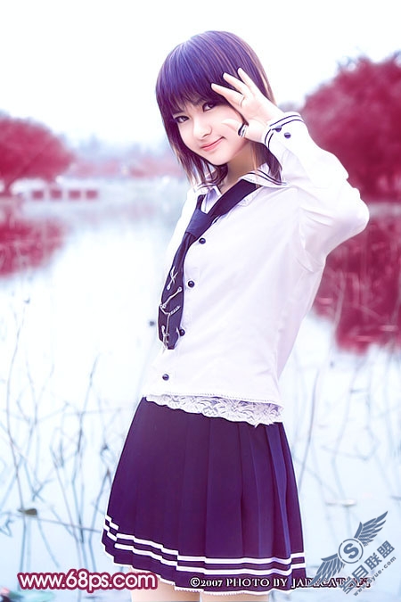 Photoshop调出人物照片漂亮的紫红色