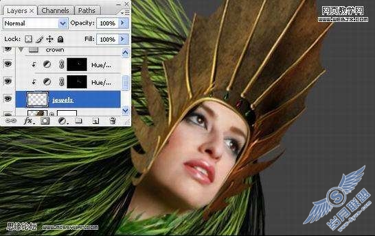 Photoshop合成教程：制作幽暗森林里的绿色魔女【图】_