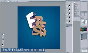 Photoshop制作动感3D字体效果