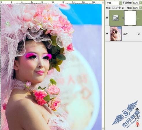 Photoshop快速修复偏暗红的美女照片
