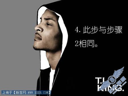 Photoshop快速制作黑白写意画