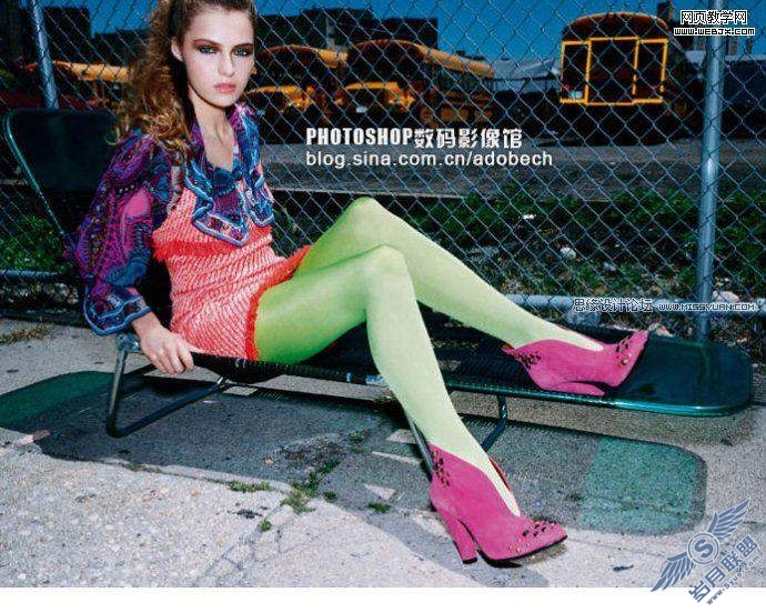 Photoshop教程: 调出灯光下的冷艳色调女人