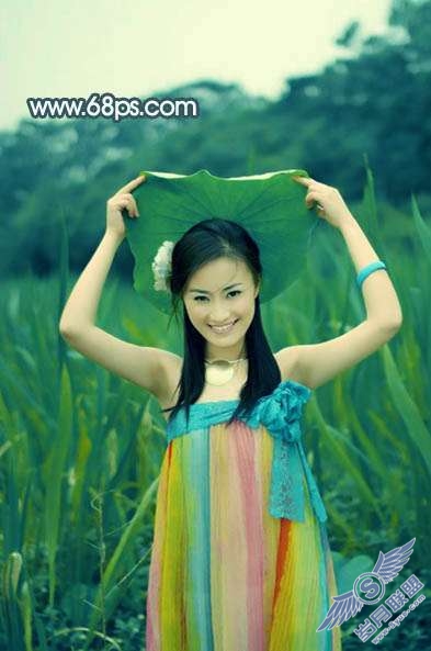 Photoshop照片处理：调出古典暗黄色外景美女照片【图】_