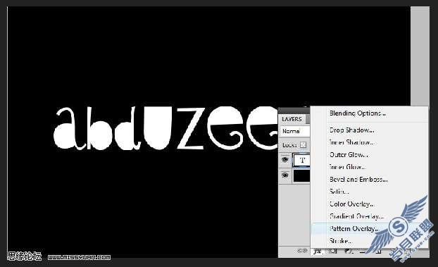 photoshop制作简单花纹字的合成
