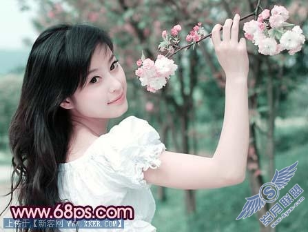 Photoshop调出漂亮MM甜美的挑花色