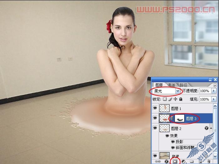 Photoshop教程:美女下半身融化特效