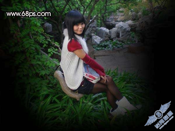 Photoshop照片处理：调出可爱暗红色的美女照片