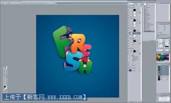 Photoshop制作动感3D字体效果