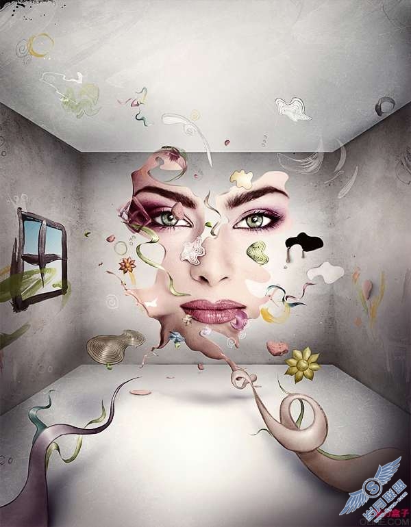 photoshop插画教程：制作抽象的脸（一）【图】_