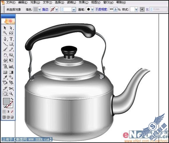 用Illustrator打造矢量铝制的水壶