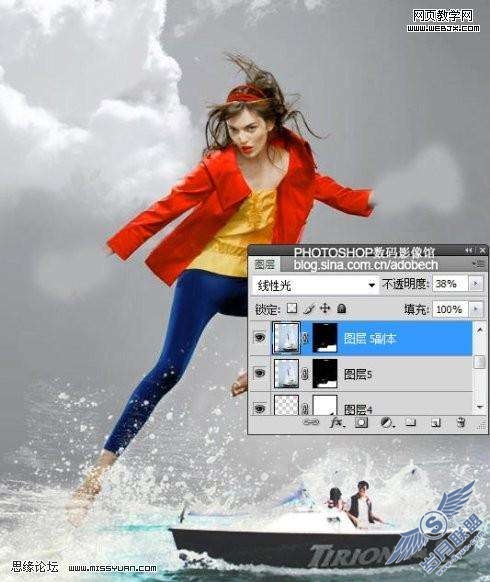 Photoshop照片处理：合成海上踏浪效果【图】_