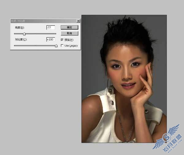 Photoshop调制灰调皮肤的美女照片
