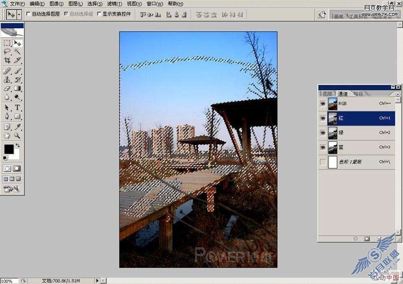 Photoshop照片处理：利用通道调色为公园照片换色彩
