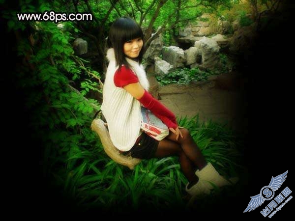 Photoshop照片处理：调出可爱暗红色的美女照片