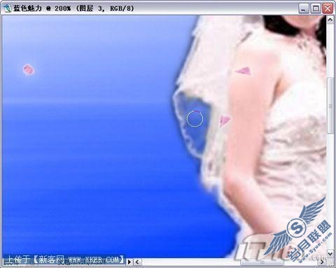 Photoshop婚纱照处理:蔚蓝梦幻风格(6)