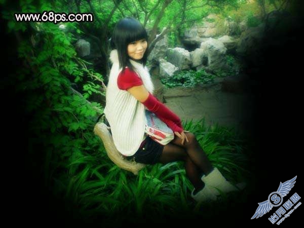 Photoshop照片处理：调出可爱暗红色的美女照片