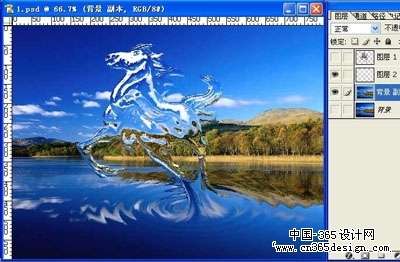 photoshop合成水面上飞奔的水马【图】_
