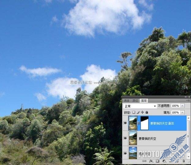 photoshop给人物海边照上添加云彩