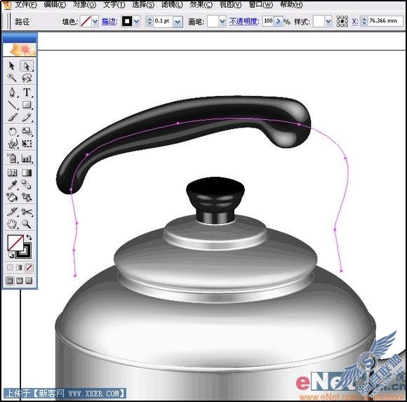 用Illustrator打造矢量铝制的水壶