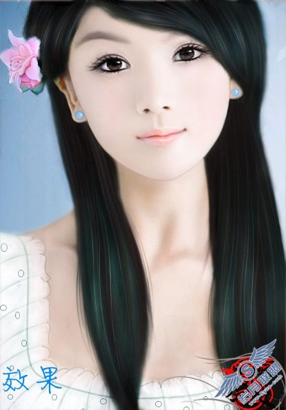 Photoshop把美女照片转成清纯的仿手绘效果