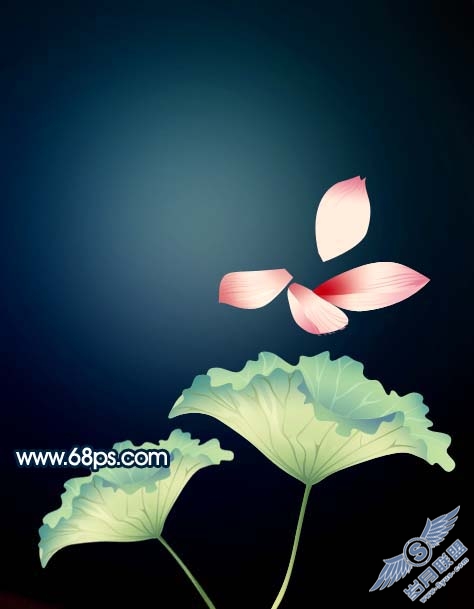 Photoshop制作一张漂亮的荷花插画