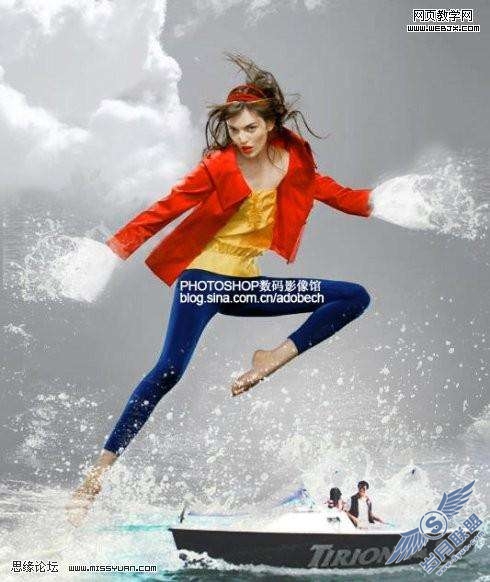 Photoshop照片处理：合成海上踏浪效果【图】_