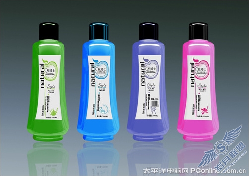 Photoshop CS3打造多彩精美的洗发水瓶