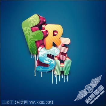 Photoshop制作动感3D字体效果